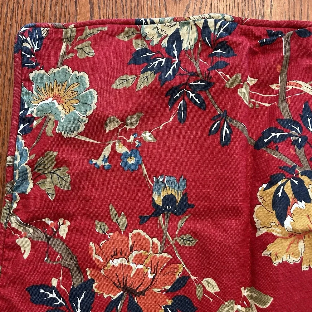 Pottery Barn Brighton Chinoiserie Standard Sham‎ Linen Cotton Case Envelope Back